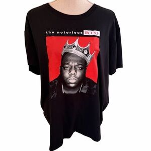 Brooklyn Mint The Notorious Big with Crown Black/Red Short Sleeve Tee O/S